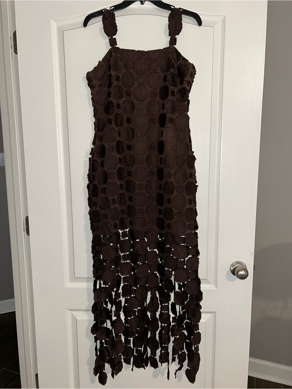 Brown Maxi Dress with Fringe